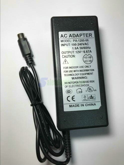 Replacement 12V 65W 4 Pin AC-DC Adaptor Power Supply for DMTECH LV22XVM TV