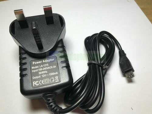 12V 1500mA 1.5A Mains AC-DC Switching Adaptor Power Supply Charger Micro B USB