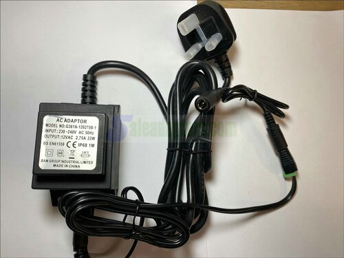 UK Plug Replacement for JT-12V2000 AC-AC Adaptor Power Supply for Lamp