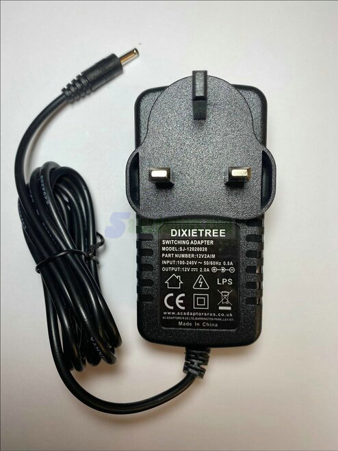 Replacement for 12V 1000mA AC-DC Switching Adaptor model HG-T16B120100B UK Plug