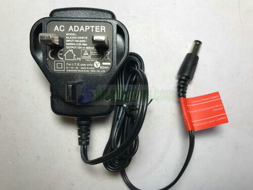 UK Plug Black 12V 500mA AC/Dc Adapter Power Supply 12V/6W 5.5mm x 2.1mm - Click Image to Close