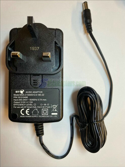 Replacement 12V 1.5 AC-DC Power Adaptor for Talk Talk D LINK Router DSL3782