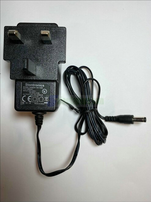 12V 1250mA Stontronics model SAW24-120-1250 AC-DC Adaptor 5.5mm x 2.5mm T3884ST