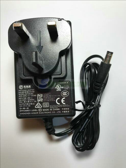 UK Replacement 12V 3A 3000mA AC-DC Adaptor for Ktec model KSAP0361200300D5
