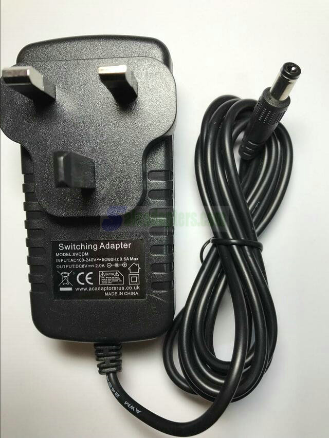 8V Argos DAB Radio AC-DC Adaptor Power Supply to replace 8V 750ma