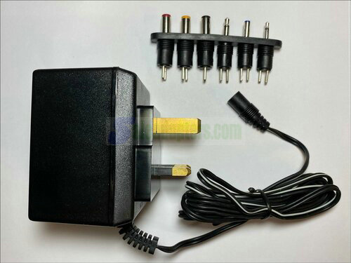 UK 12V 1000mA ~ Linear AC-AC Adaptor AC-1201000BS Stontronics Universal 6 Tips