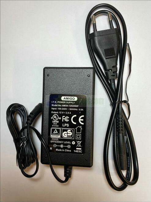 12V 2.0A 2000mA Desktop Power Supply AC-DC Switching Adaptor EU Fig 8 C7 Lead