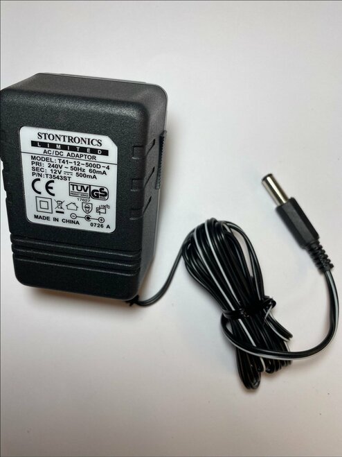 12V DC 500mA AC/DC Adaptor Stontronics Limited T41-12-500D-4 T3543ST Transformer