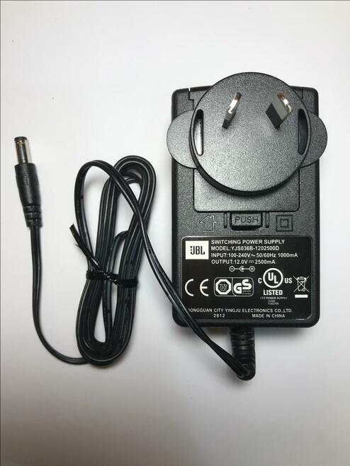 AUS PLUG Genuine JBL Switching Power Supply YJS036B-1202500D 12.0V 2500mA