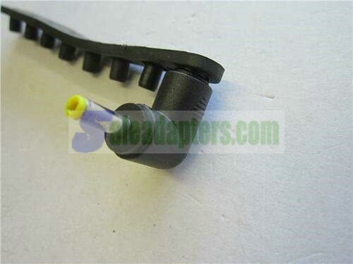 DC Push On Tip Female 5.5mmx2.1mm to Male 4.0mm x 1.7mm 4x1.7 Yellow 90 Degree