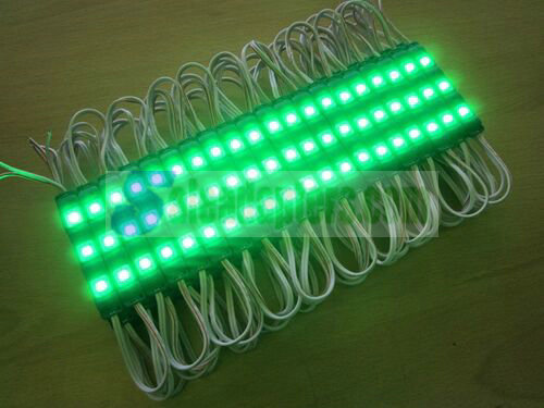 20 x 3 GREEN 12V DC 0.72W 5050 Self Adhesive Waterproof SMD LED Signage Module - Click Image to Close