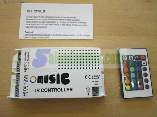 12V/24V DC 60W IR Music Controller Remote Control for RGB LED Strip Lights