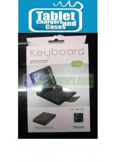 Bluetooth Black Real Leather Keyboard Case Stand for Apple Ipad MINI Tablet