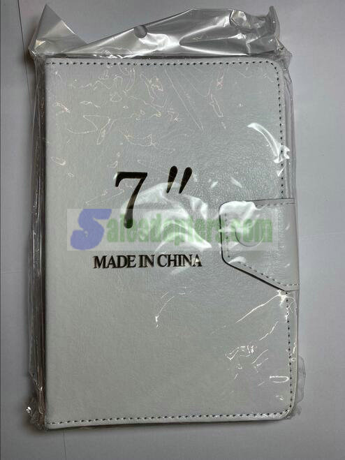 White Android Logo Print Embossed Carry Folder Case for 7 Android Tablet PC