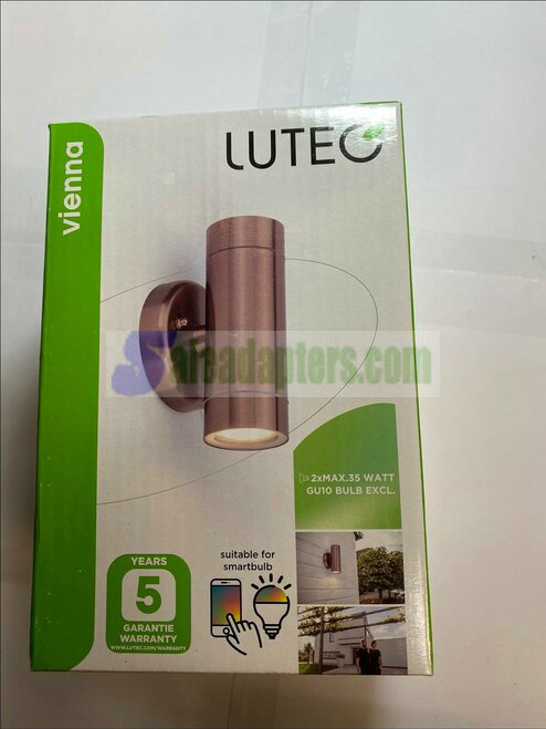 Lutec 5510815306 Copper Vienna Up/Down Light IP44 GU10 PIR for Smartbulb