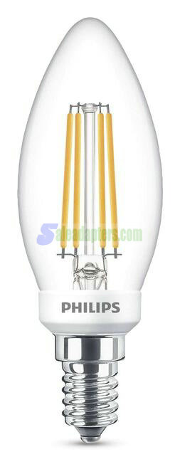 Philips Dimmable LED Warm White 5W -#x3D; 40W 470lm E14 Edison Screw B35 Candle Bulb