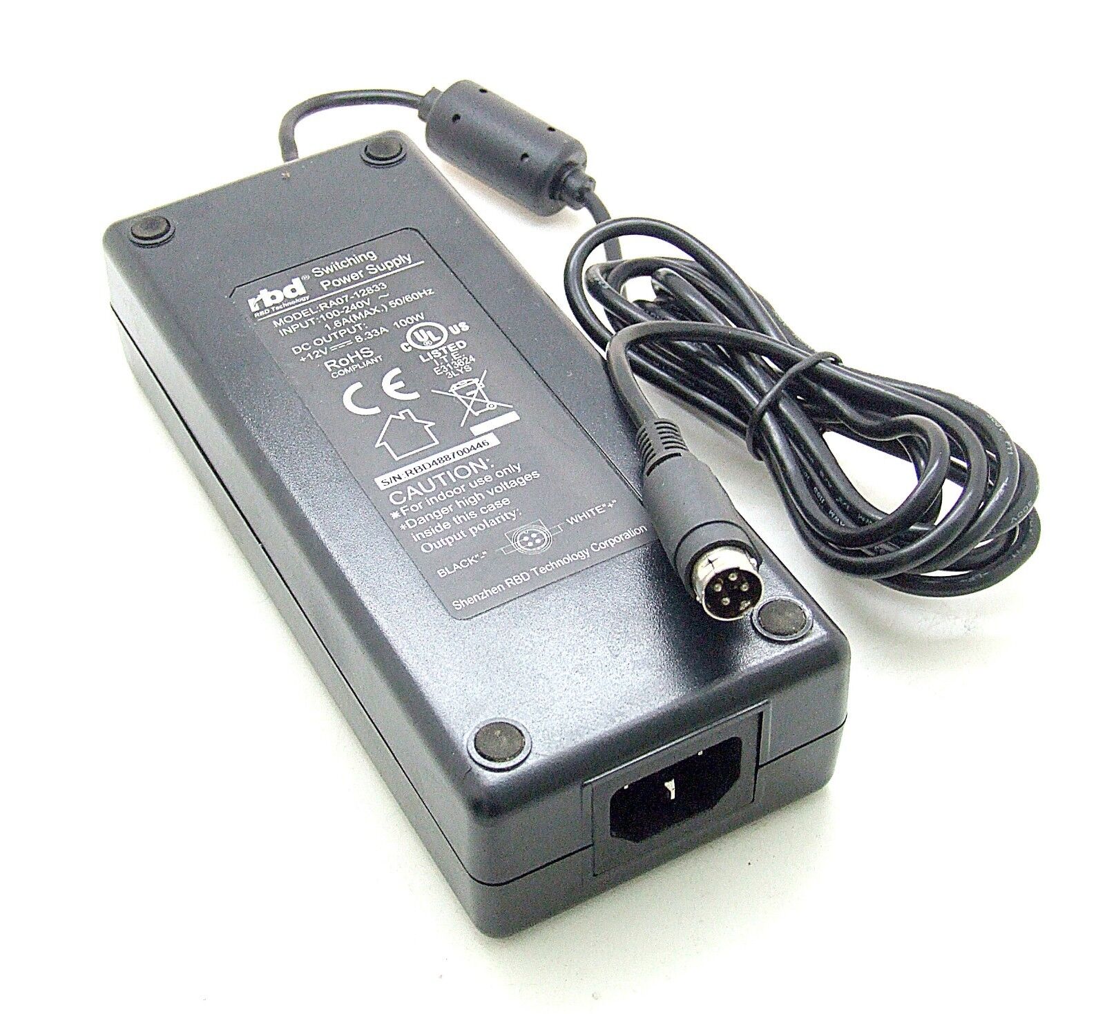 Genuine RBD Power Supply RA07-12833 Power Supply 12V 8.33A 100W Adapter Marke: RBD M