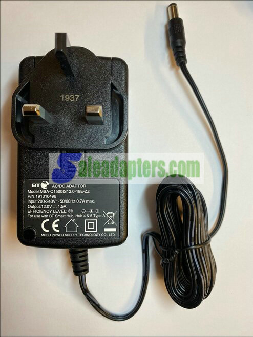 12V 1.5A Mains AC-DC Switching Adapter for HP SIMPLESAVE 2TB External Hard Drive