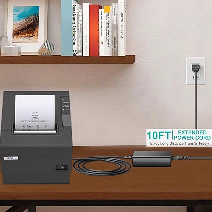 24v (3-pin) Ac Dc Adapter Compatible with Epson POS Thermal POS ReadyPrint Thermal Recei