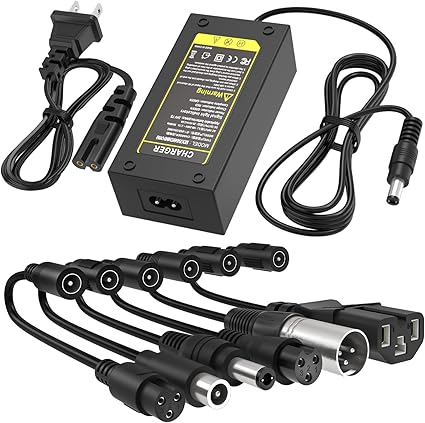 29.4V 2A Fast Charger with 6 Plugs Universal for 24V 25.2V 25.6V 25.9V Lithium Battery,