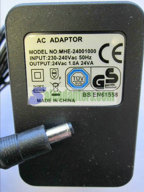 UK 24Vac 24V 600mA 800mA 24VA Mains AC-AC Linear Adaptor AC-DC ADAPTOR Plug - Click Image to Close