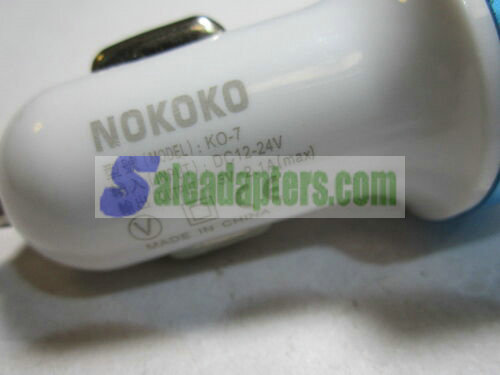 NOKOKO model KO-7 DC12-24V 5V 2.1A Double USB Car Socket CLA Adaptor Charger