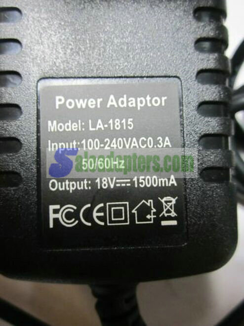 EU 18V 1500mA 1.5A Mains AC-DC Switching Adaptor Power Supply Negative Centre