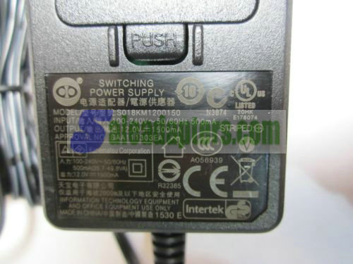 American 12V 1.5A 1500mA AC-DC Switching Power Supply Adaptor 2 Bare End Wires