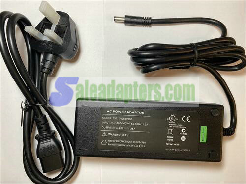 48V AC Adaptor Power Supply for POLYCOM Phone Models VVX 301/311/401/411/501/601 - Click Image to Close