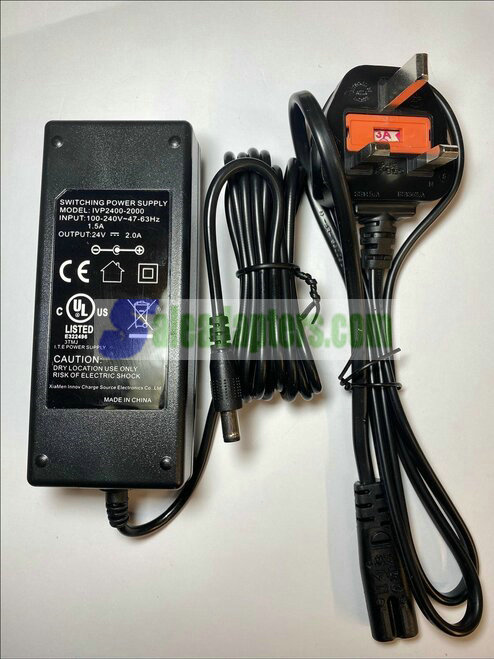 UK Replacement for 24V 1500mA Power Supply A361-2401500I AC-DC Adaptor PSU