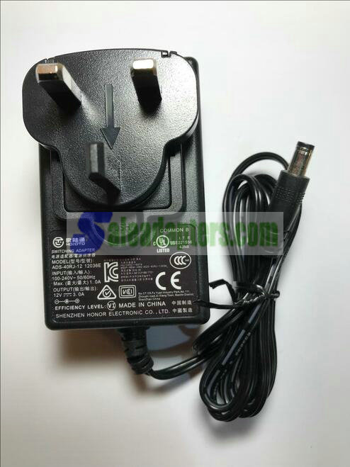 Replacement 12.0V 3000mA 12V 3A AC-DC Adaptor Power Supply for FJ-SW1203000E