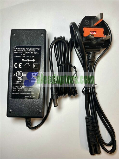 Replacement for 24V 1.5A AC-DC Adaptor Power Supply model GFP361DA-2415