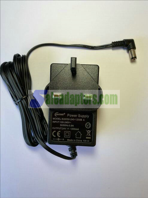 Clone of 24V 1.2A 1200mA Power Supply SAW30-240-1200B A AC-DC Adaptor 5.5mm x 2.1mm 90D