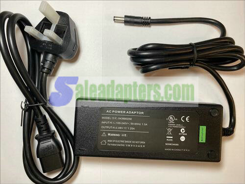 48V AC Power Plug Adaptor for Polycom VVX 301/311/401/411/501/601 2200-48560-102