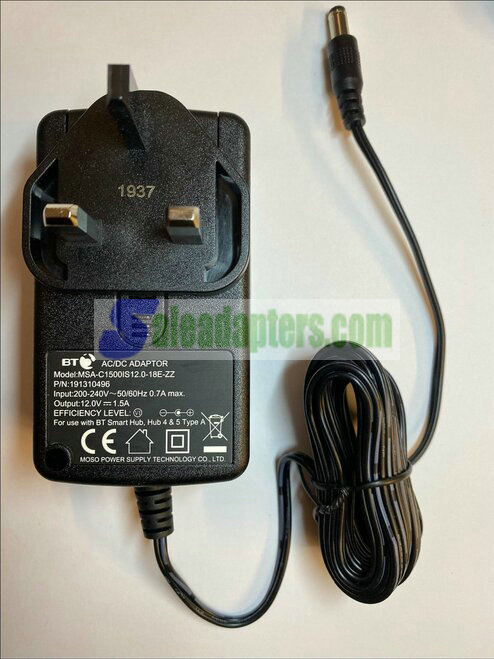 UK 12V 1.5A 12.0V 1500mA AC-DC Power Adaptor Switched In Line Switch 5.5mm