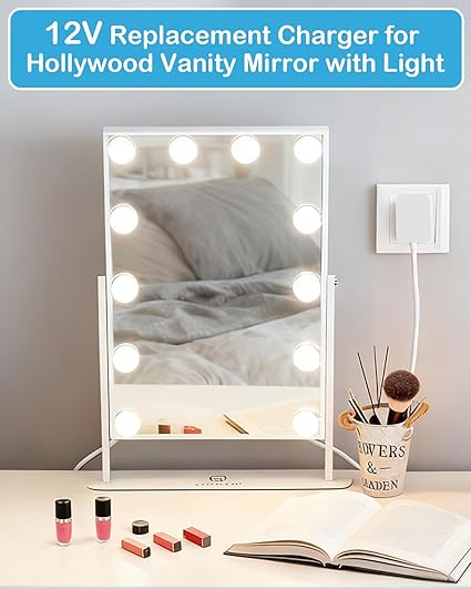 12V for Vanity Mirror Power Cord, Power Adapter Compatible with FENCHILIN/Hansong DC117-