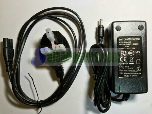 UK Plug 6V 5A 5000mA AC-DC Switching Adaptor Power Supply PSU 5.5mm x 2.1/2.5