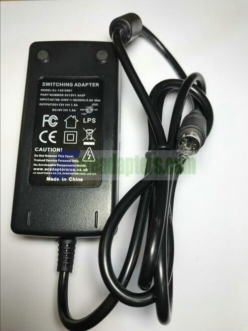 5VDC 12VDC 5PIN 12V 5V AC-DC Power Adapter WD Elements WD5000C035 Hard Drive