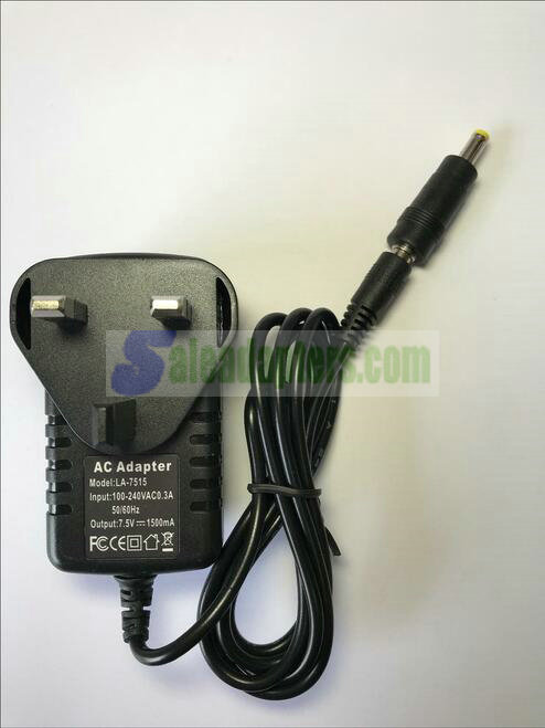 Replacement for 7.5V 1A AC-DC Adaptor for Agatec GAT220H - Rotary Laser Level