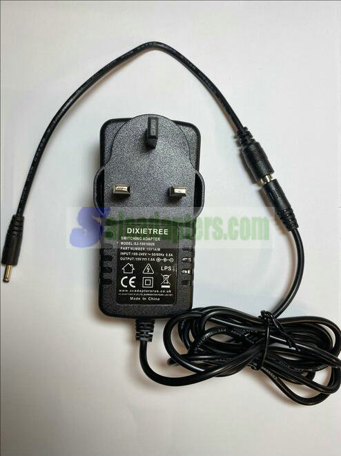 15V 1A AC-DC Switching Adaptor Power Supply 3.5mm x 1.3mm Negative Centre