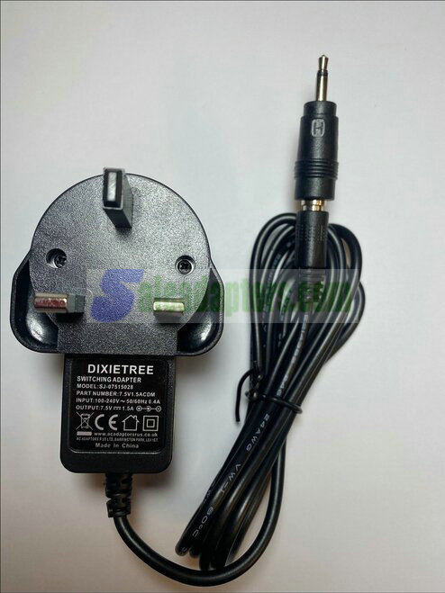 7.5V AC-DC Switching Adaptor Power Supply with 3.5mm Male Headphone Jack