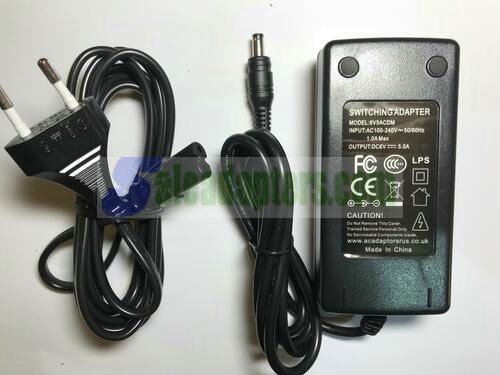 EU Plug 6V 5A 5000mA AC-DC Switching Adaptor Power Supply PSU 5.5mm x 2.1/2.5