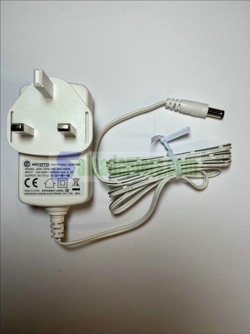 White 5V 2A 5.5mm x 2.5mm / 2.1mm AC-DC Switching Adaptor Power Supply UK Plug