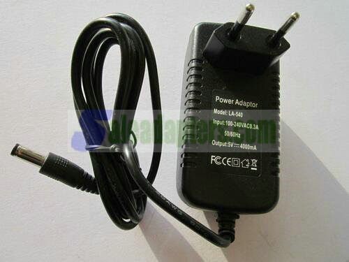 EU 2 Pin 5V 4A Mains AC-DC Switching Adaptor Power Supply Charger 5.5mmx2.1mm