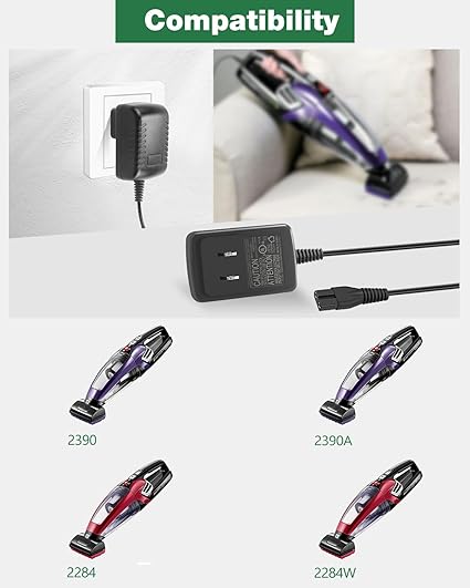 Charger Compatible with Pet Hair Eraser Vacuum 2390 2390A 23903 2284 2284W 14.4V Lit Cor