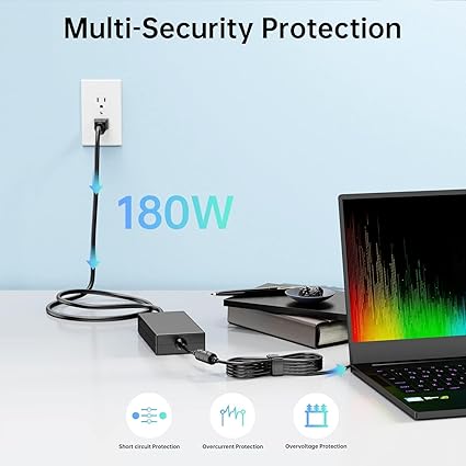 Laptop Charger 180W 150W 120W AC Power Adapter for MSI Gaming Laptop Stealth Thin GF63 G