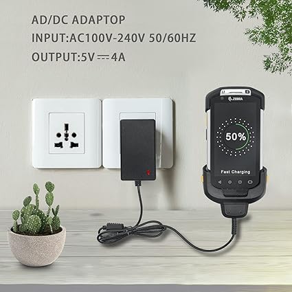 TC70 TC77 TC72 TC75 TC70X Scanner Charger Cable for Symbol Zebra PDA, 5V4A with 3.4ft Ca