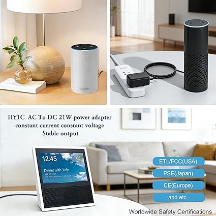21W power supply dapter for Amazon Alexa Echo 1st 2nd Generation, Echo Show 1st Gen, Ech