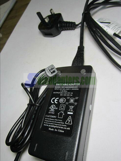 18V 1A AC-DC Switching Adapter Desktop Power Supply PSU 18V1ABOSEMOLEX