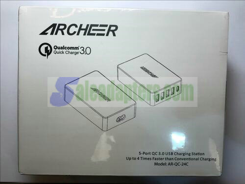 ARCHEER AR-QC-24C Qualcomm 3.0 Quick Charge 4x USB 1x USB-C UK Charger Station